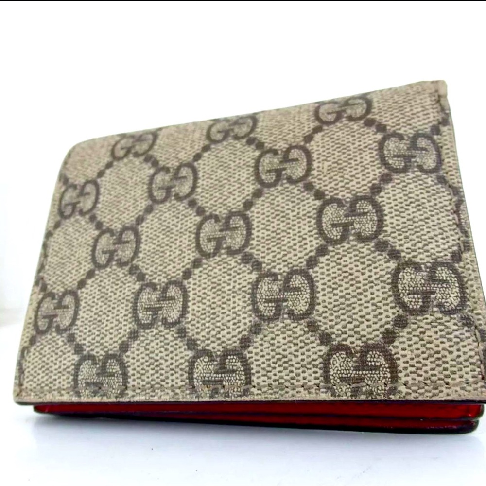Authentic GUCCI 476050.1147 GG Supreme Cherry wallet PVC/leather MINT - Picture 7 of 13